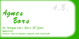 agnes bors business card